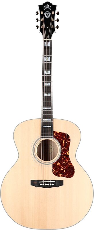 Guild F-55E Jumbo Maple Acoustic-Electric Guitar (with Case), Natural, Serial Number C240215, Full Straight Front