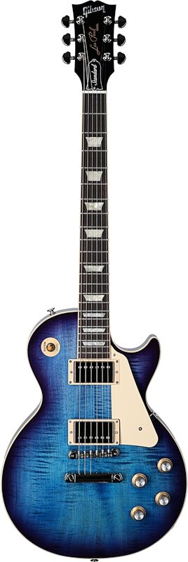 Gibson Les Paul Standard 60s Custom Color Electric Guitar, Figured Top (with Case), Blueberry Burst, Serial Number 211540096, Full Straight Front
