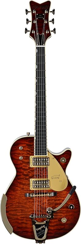 Gretsch G6134TGQM-59 LTD Quilt Classic Penguin Electric Guitar (with Case), Quilted Penguin Forge Glow, Serial Number JT24030812, Full Straight Front
