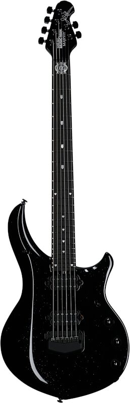Ernie Ball Music Man Majesty 6 Electric Guitar (with Mono Gig Bag), Black Frosting, Serial Number M018163, Full Straight Front
