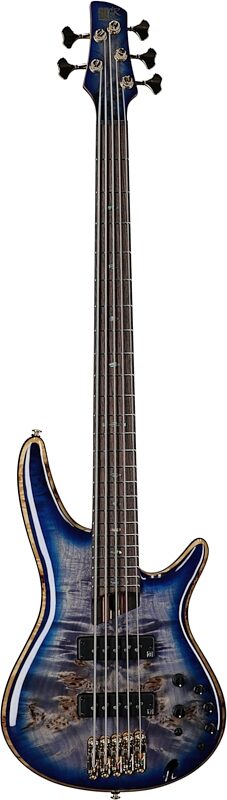 Ibanez SR2605 Premium Electric Bass, 5-String (with Gig Bag), Cerulean Blue Burst, Serial Number 240300088, Full Straight Front