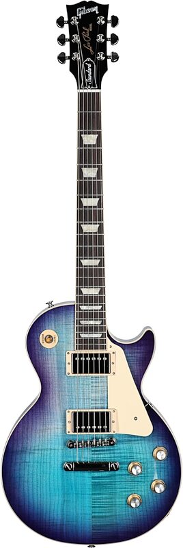 Gibson Les Paul Standard 60s Custom Color Electric Guitar, Figured Top (with Case), Blueberry Burst, Serial Number 212740373, Full Straight Front
