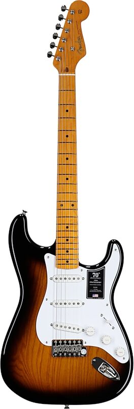 Fender 70th Anniversary American Vintage II 1954 Stratocaster Electric Guitar (with Case), 2-Color Sunburst, Serial Number V702484, Full Straight Front