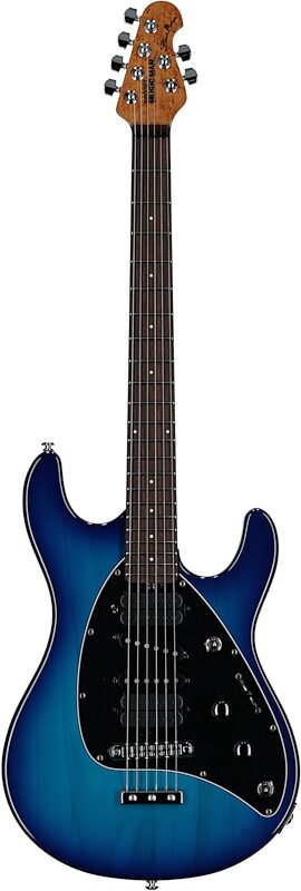 Ernie Ball Music Man Steve Morse Signature Electric Guitar (with Soft Case), Blue Burst, with Mono Bag, Serial Number H05924, Full Straight Front