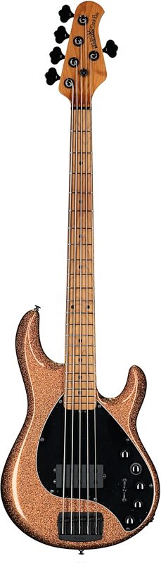 Ernie Ball Music Man DarkRay 5 Electric Bass Guitar (with Case), Gold Bar, Serial Number S11018, Full Straight Front