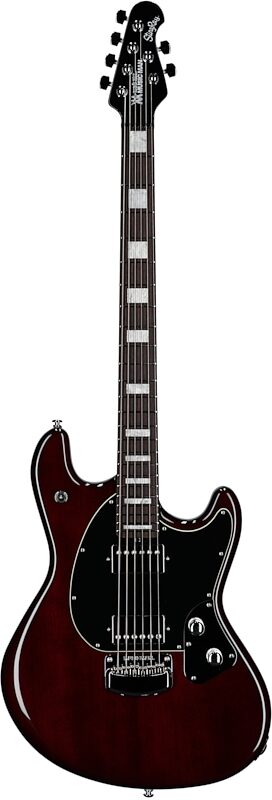 Ernie Ball Music Man BFR StingRay Baritone Electric Guitar (with MONO Case), Transparent Oxblood, Serial Number D00984, Full Straight Front