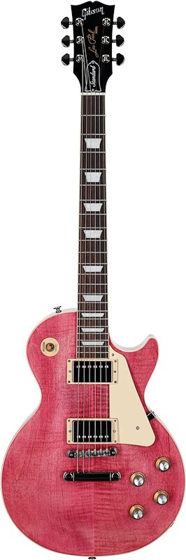 Gibson Les Paul Standard 60s Custom Color Electric Guitar, Figured Top (with Case), Transparent Fuchsia, Serial Number 221930412, Full Straight Front