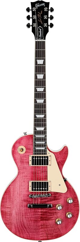 Gibson Les Paul Standard 60s Custom Color Electric Guitar, Figured Top (with Case), Transparent Fuchsia, Serial Number 225530343, Full Straight Front