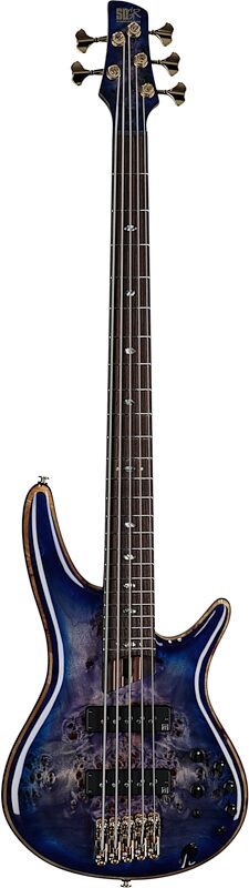 Ibanez SR2605 Premium Electric Bass, 5-String (with Gig Bag), Cerulean Blue Burst, Serial Number 241014105, Full Straight Front