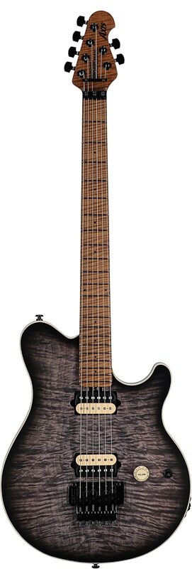 Ernie Ball Music Man Axis Electric Guitar (with Mono Gig Bag), Charcoal Cloud Quilt, with Mono Gig Bag, Serial Number H06732, Full Straight Front