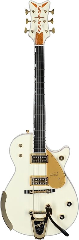 Gretsch G6134T58 Vintage Select 58 Electric Guitar (with Case), Penguin White, Serial Number JT25010143, Full Straight Front