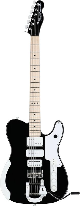Fender Limited Edition Jack White Triplecaster Telecaster Electric Guitar, Maple Fingerboard (with Case), Black, Serial Number JW240778, Full Straight Front