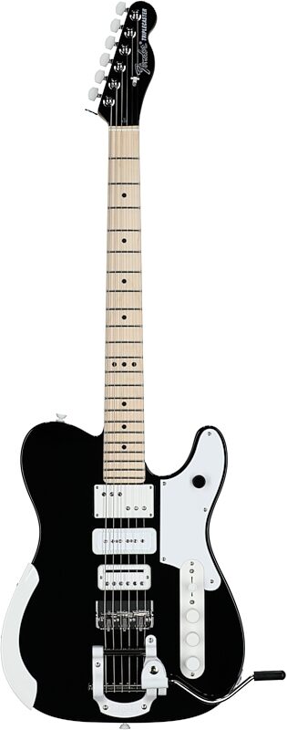 Fender Limited Edition Jack White Triplecaster Telecaster Electric Guitar, Maple Fingerboard (with Case), Black, Serial Number JW241063, Full Straight Front