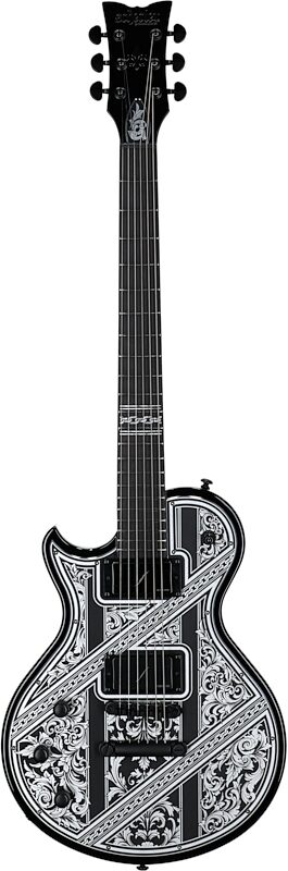 Schecter Solo II Przym Palladium Electric Guitar, Left-Handed, Gloss Black, Full Straight Front
