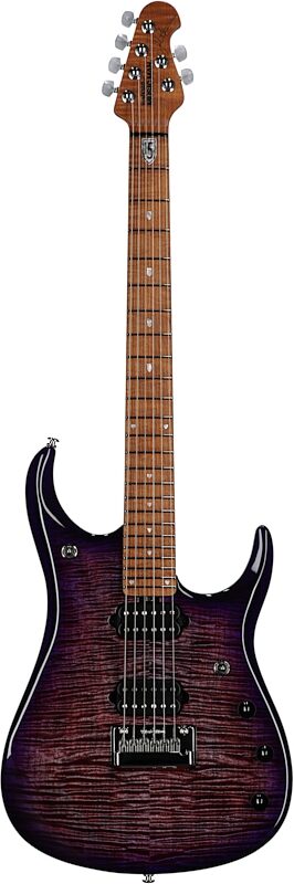 Ernie Ball Music Man John Petrucci JP15 Electric Guitar (with Case), Purple Nebula Flame, Full Straight Front