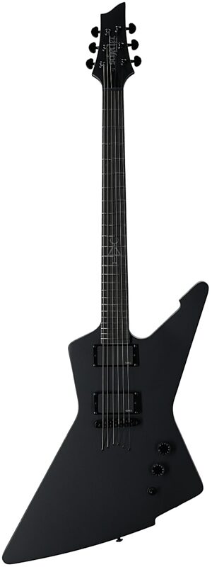 Schecter Sin Quirin Signature E-1 Electric Guitar, Satin Black, Full Straight Front