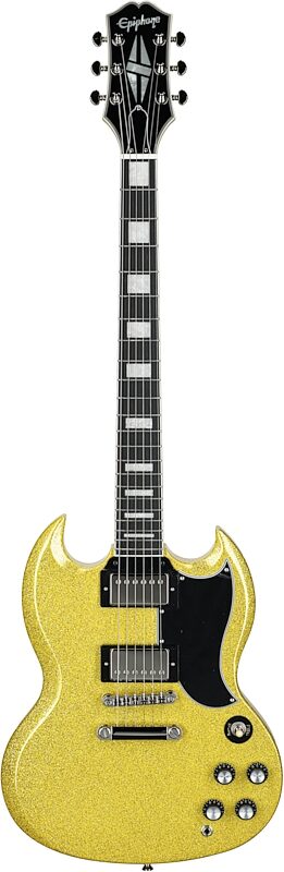 Epiphone Exclusive SG Custom Electric Guitar, Gold Sparkle, Full Straight Front