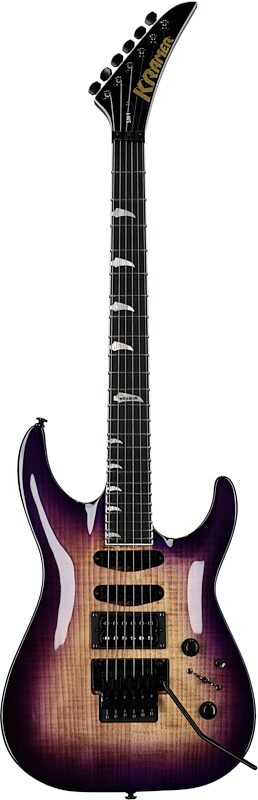 Kramer SM-1 Figured Floyd Rose Electric Guitar, Royal Purple, Full Straight Front