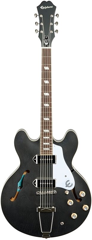 Epiphone Casino Worn Hollowbody Electric Guitar, Worn Ebony, Blemished, Full Straight Front