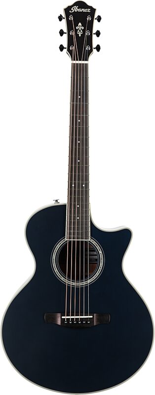 Ibanez AE200JR Acoustic-Electric Guitar (with Gig Bag), Dark Tide Blue Flat, Blemished, Full Straight Front