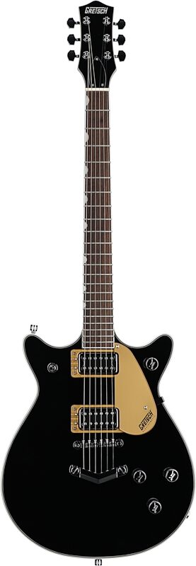 Gretsch G5222 Electromatic Double Jet BT Electric Guitar, Black, Full Straight Front