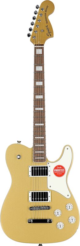 Squier Limited Edition Paranormal Troublemaker Telecaster Deluxe Electric Guitar, Aztec Gold, Full Straight Front