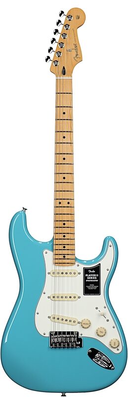 Fender Player II Stratocaster Electric Guitar, with Maple Fingerboard, Aquatone Blue, Full Straight Front