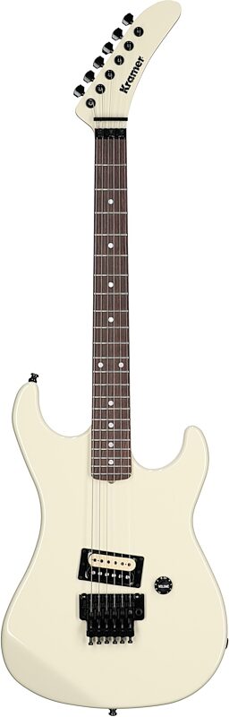 Kramer 1983 Baretta Reissue Electric Guitar (with Hard Case), Classic White, Rosewood Fretboard, Full Straight Front
