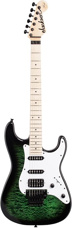Jackson X Series Signature Adrian Smith SDX Electric Guitar, Maple Fingerboard, Transparent Green, Full Straight Front