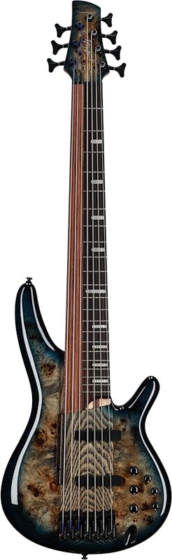 Ibanez SRAS7 Bass Workshop Ashula Electric Bass (with Case), Cosmic Blue Bursst, Full Straight Front
