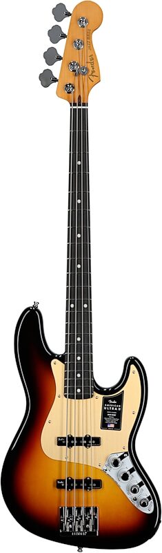 Fender American Ultra II Jazz Electric Bass, with Ebony Fingerboard (with Case), Ultraburst, Full Straight Front