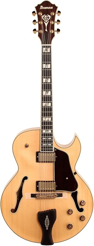 Ibanez LGB30 George Benson Electric Guitar (with Case), Natural, Full Straight Front
