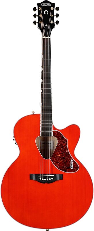 Gretsch G5022CE Rancher Jumbo Cutaway Acoustic-Electric Guitar, Orange, Full Straight Front
