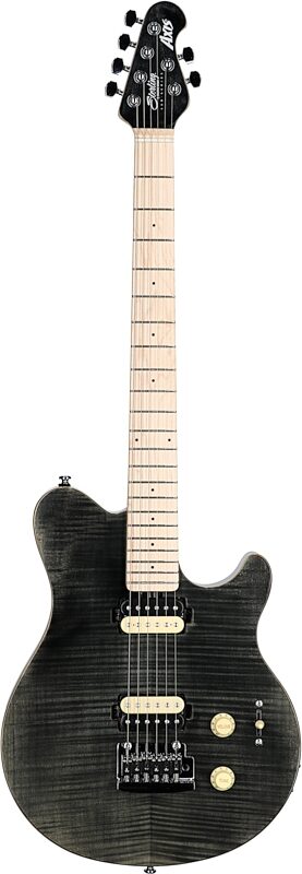 Sterling AX3FM Axis Electric Guitar, Trans Black, Full Straight Front