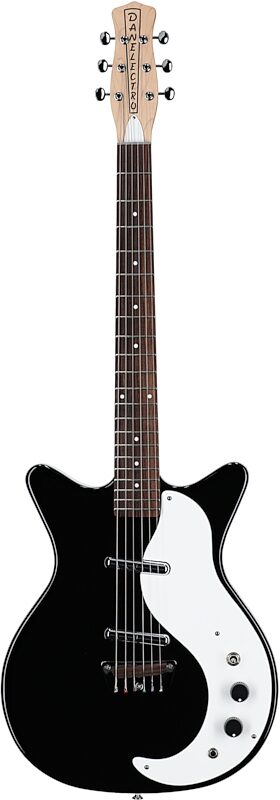 Danelectro Stock '59 Electric Guitar, Black, Full Straight Front