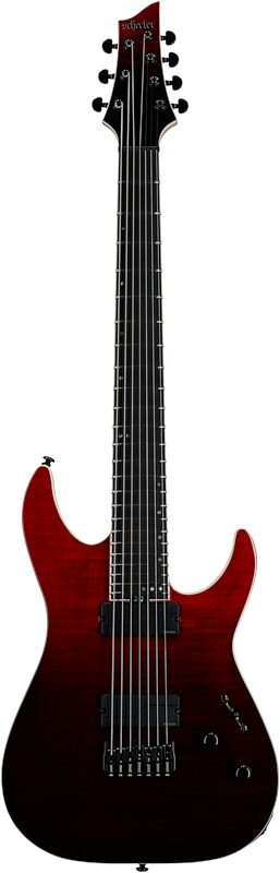 Schecter C-7 SLS Elite Electric Guitar, 7-String, Blood Burst, Full Straight Front