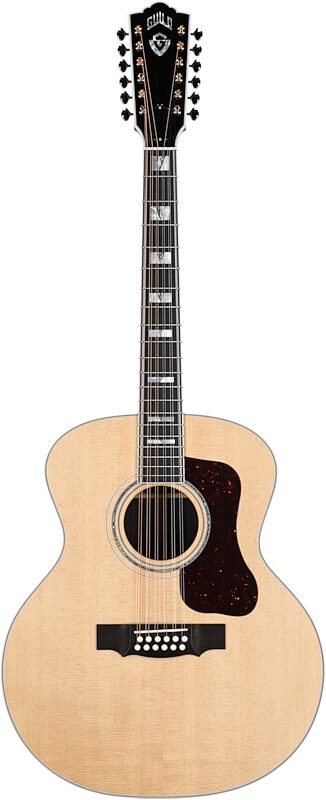 Guild F-512 12-String Acoustic Guitar (with Case), Natural, Full Straight Front