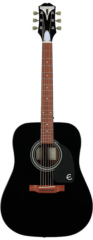 Epiphone PRO-1 Acoustic Guitar, Ebony, Full Straight Front