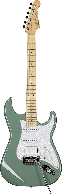 G&L Fullerton Deluxe Legacy HSS Electric Guitar (with Gig Bag), Matcha Tea, Full Straight Front