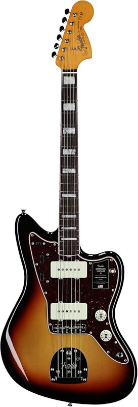 Fender American Vintage II 1966 Jazzmaster Electric Guitar, Rosewood Fingerboard (with Case), 3-Color Sunburst, Full Straight Front