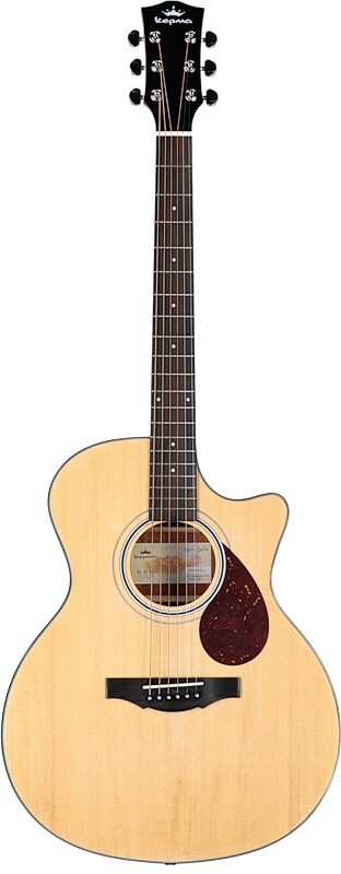Kepma Elite Series GA2-232 Acoustic Guitar (with Gig Bag), Natural, Full Straight Front