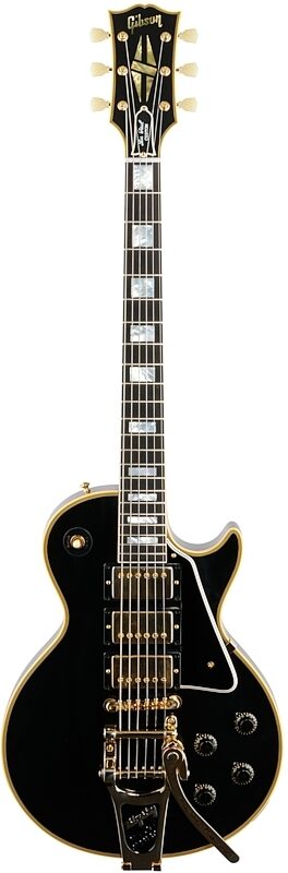 Gibson Custom '57 Les Paul Custom Black Beauty Electric Guitar (with Case), Ebony, with Bigsby, Full Straight Front