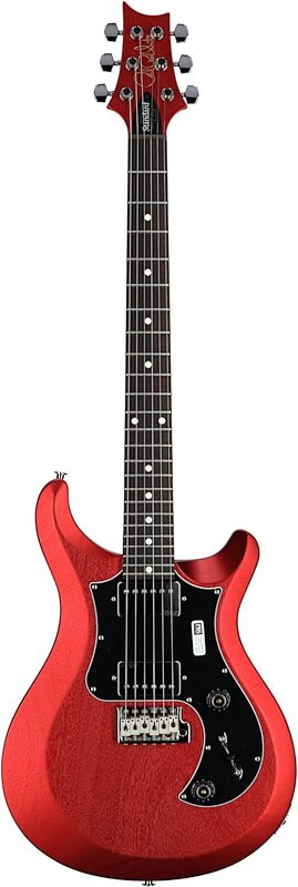 PRS Paul Reed Smith S2 Standard 24 Satin Pattern Thin Electric Guitar (with Gig Bag), Satin Red Apple Metallic, Full Straight Front