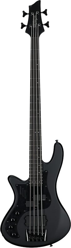 Schecter Stiletto Stealth-4 Pro EX Electric Bass, Left-Handed, Black, Full Straight Front