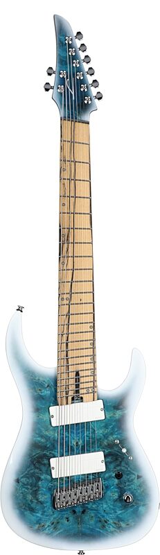 Legator Ninja N8FOD Multi-Scale Electric Guitar, 8-String (with Gig Bag), Arctic Blue, Full Straight Front