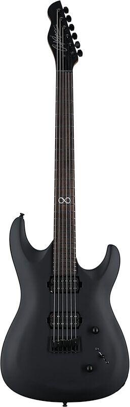 Chapman ML1 Pro Modern Electric Guitar, Cyber Black Metallic Satin, Full Straight Front