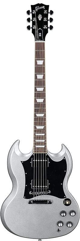 Gibson SG Standard Custom Color Electric Guitar (with Soft Case), Silver Mist, Full Straight Front