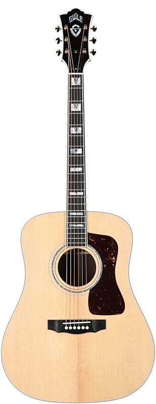 Guild D-55 Acoustic Guitar (with Case), Natural, Full Straight Front