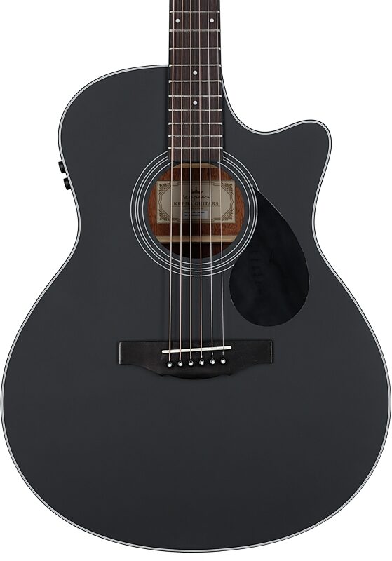 Kepma K3 Series GA3-130 Acoustic-Electric Guitar, Black Matte, with AcoustiFex K-10 Pickup, Full Straight Front