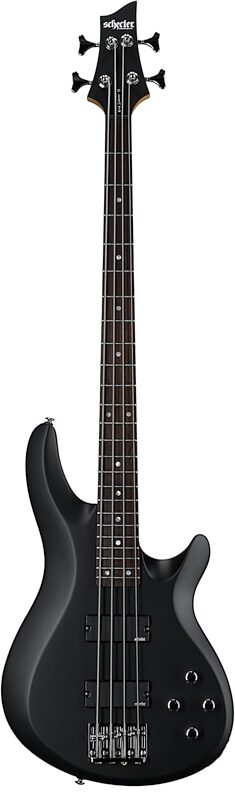 Schecter C-4 Deluxe Bass Guitar, Satin Black, Blemished, Full Straight Front